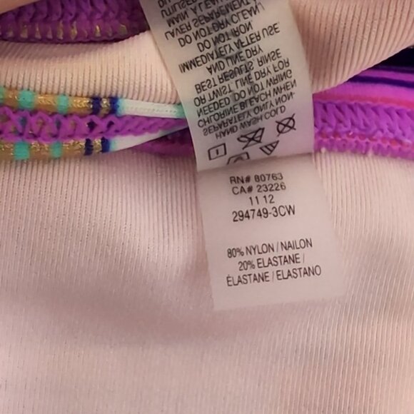 Victorias Secret Bikini Set Striped Wirefree Halter Foldover Push Up Metallic - Picture 12 of 12